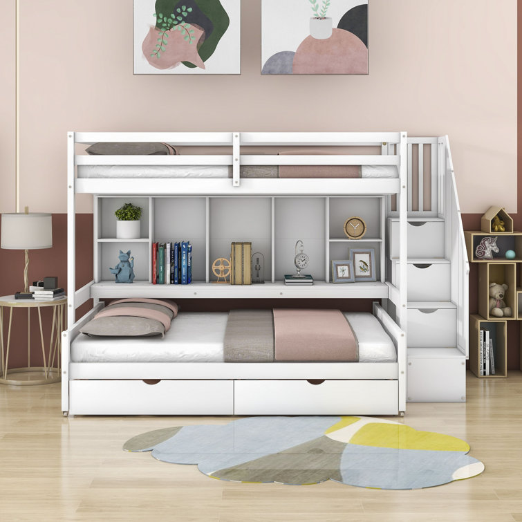 Twin over full bunk bed outlet with stairs and desk